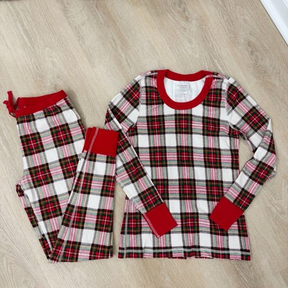 Women’s Hanna Andersson Christmas Red Plaid Pajama Set Size Small